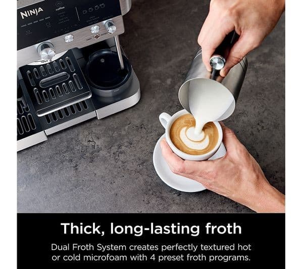 Ninja Luxe Cafe ES601UK Bean to Cup Coffee Machine Silver & Black - Image 6