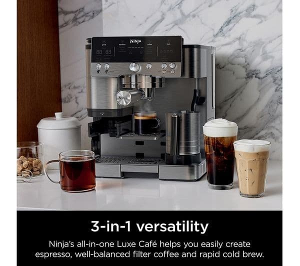 Ninja Luxe Cafe ES601UK Bean to Cup Coffee Machine Silver & Black - Image 7