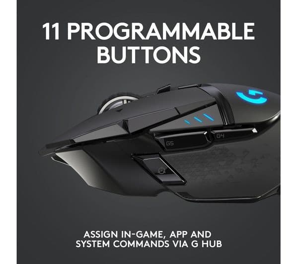 Logitech G502 Hero Lightspeed Wireless Gaming Mouse - Black - Image 4