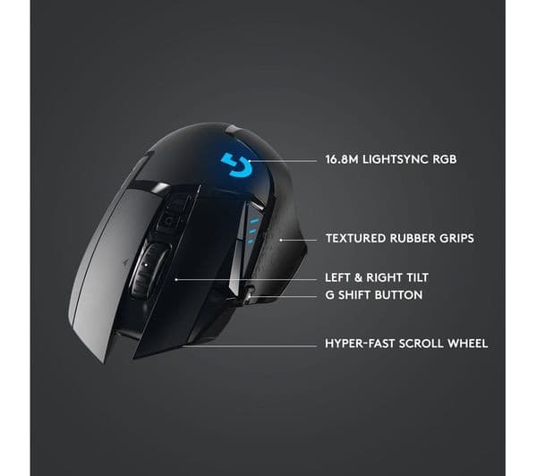 Logitech G502 Hero Lightspeed Wireless Gaming Mouse - Black - Image 6