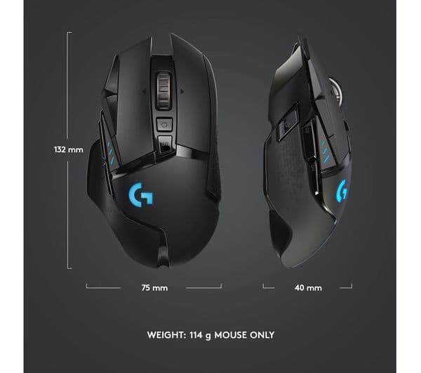 Logitech G502 Hero Lightspeed Wireless Gaming Mouse - Black - Image 10