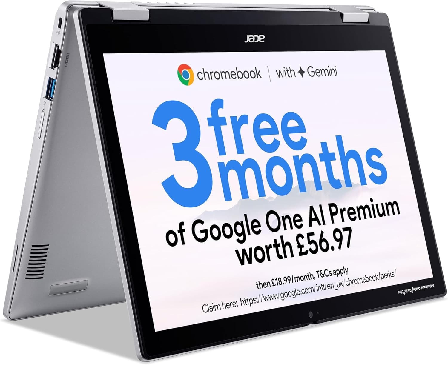 Acer Chromebook Spin 312 Intel N100 4GB 128GB Silver