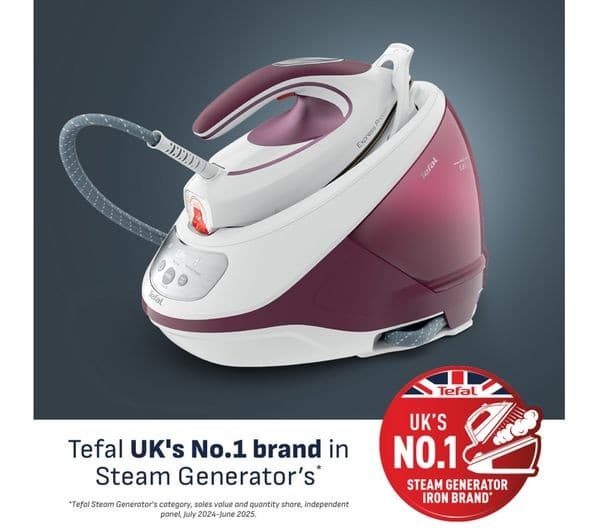 TEFAL Express Protect SV9201 Steam Generator Iron - White & Burgundy - Image 2