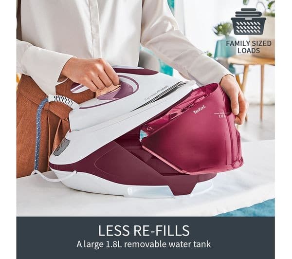 TEFAL Express Protect SV9201 Steam Generator Iron - White & Burgundy - Image 5