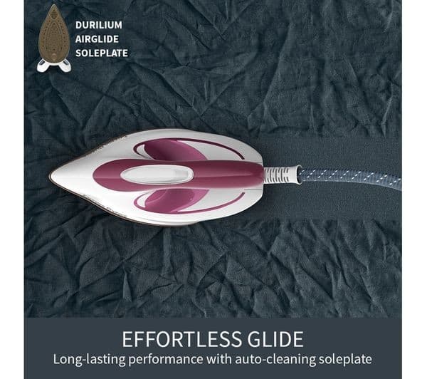 TEFAL Express Protect SV9201 Steam Generator Iron - White & Burgundy - Image 6