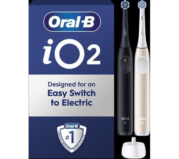 Oral-B iO2 Electric Toothbrush Duo Pack Night Black/Pink - Image 1