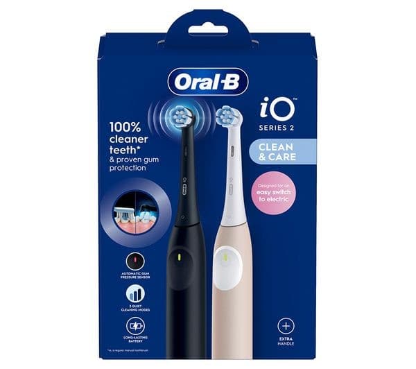 Oral-B iO2 Electric Toothbrush Duo Pack Night Black/Pink - Image 2