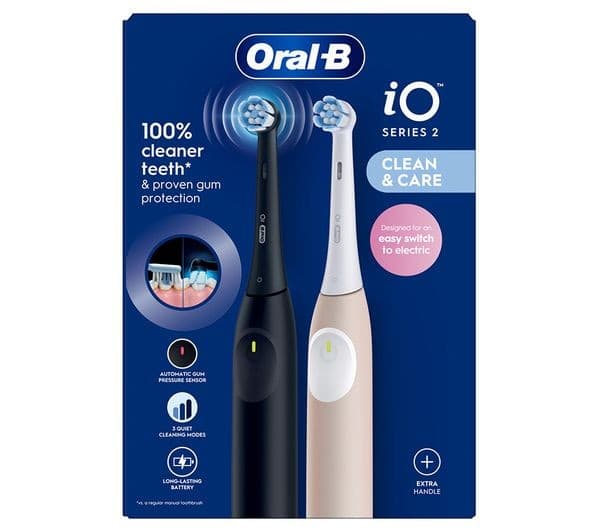 Oral-B iO2 Electric Toothbrush Duo Pack Night Black/Pink - Image 10
