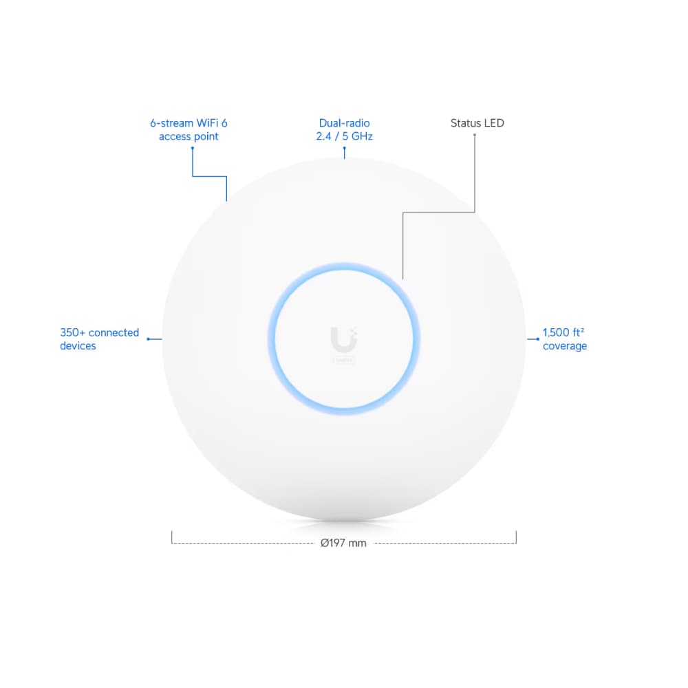 Ubiquiti U6 Pro 4.8 Gbps Ceiling Mount WiFi 6 Access Point - Image 3