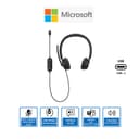 Microsoft Modern USB C Wired Headset Noise Reduction Boom Mic Black - I6N-00001 thumbnail 7