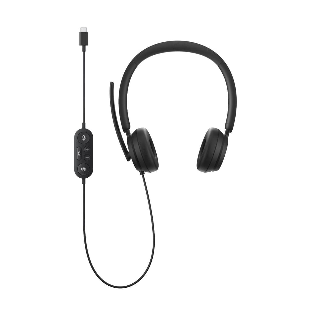 Microsoft Modern USB C Wired Headset Noise Reduction Boom Mic Black - I6N-00001 - Image 8
