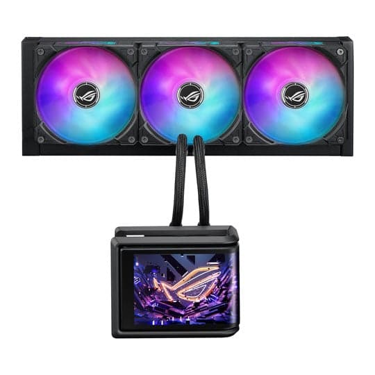 ASUS ROG Ryuo IV SLC 360 ARGB AIO Liquid CPU Cooler with 6.67" Curved AMOLED Display - Black - 90RC0151-B0EAY0 - Image 2